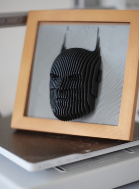 3D打印蝙蝠侠分层雕塑装饰画
