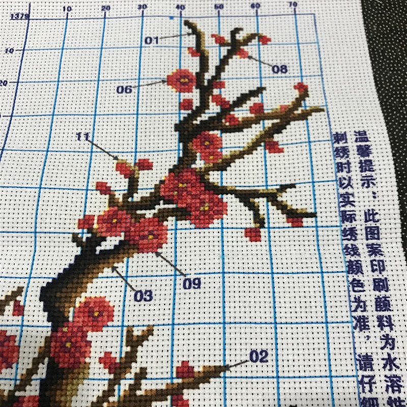 手工十字绣成品绣好的梅花梅兰竹菊植小幅房间楼梯角