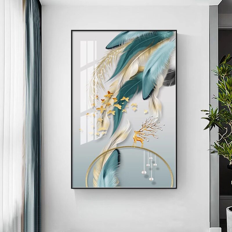 现代画简约入户玄关过道走廊挂画竖版单幅餐厅墙壁画