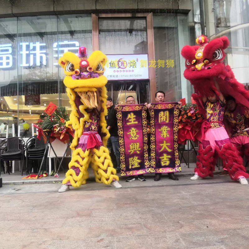 鹤桩醒狮鹤装狮舞狮羊毛醒狮道具竞技醒狮鹤装醒狮澳洲羊毛