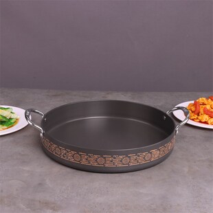 虎丫炒鸡锅韩式春川铁板鸡锅商用平底锅不粘鸡肋烤肉盘电磁炉