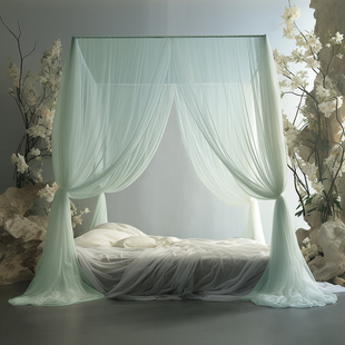 宫廷落地蚊帐家用卧室四开门0特殊尺寸高端法式床幔