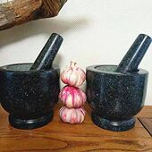 出口定天然石头捣蒜器家用蒜臼子蒜泥蒜罐老式 石臼整石切割