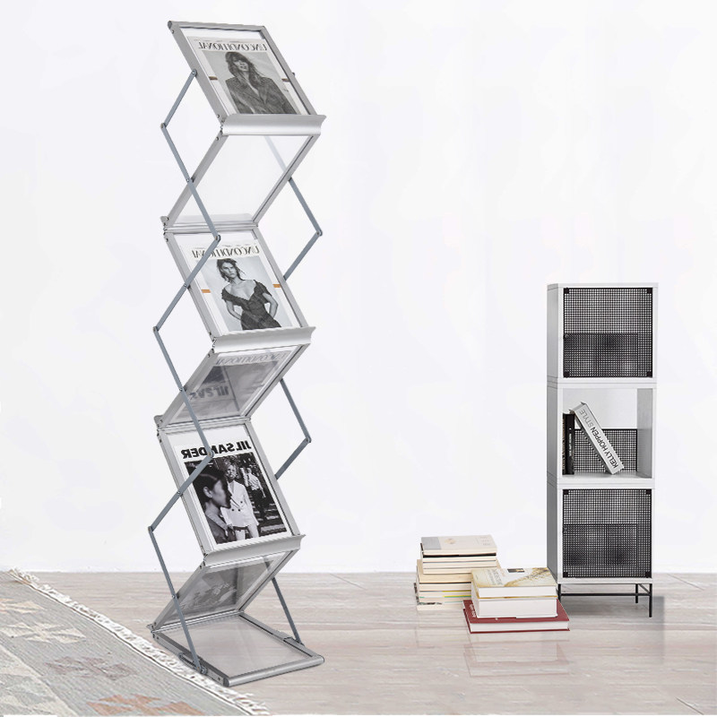 韩国博主复古网红拍摄折叠书报架收纳落地中古杂志架示置物
