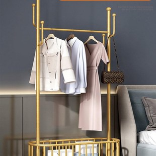 衣架落地卧室晾挂衣架金属移动带轮家用客厅衣帽架网红轻奢脏衣架