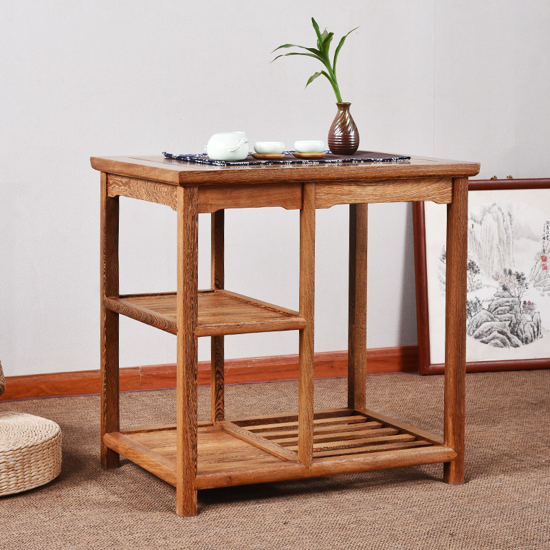 明式红木家具餐边柜 鸡翅木茶水柜 仿古小茶几架 电磁炉边桌边几