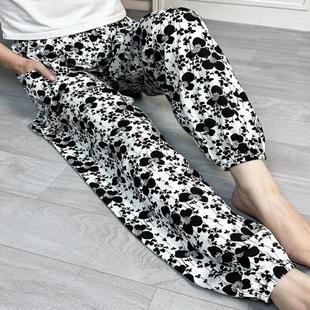 人造棉休闲宽松束脚裤 棉绸灯笼裤 沙滩裤 成人防蚊裤 女士夏季