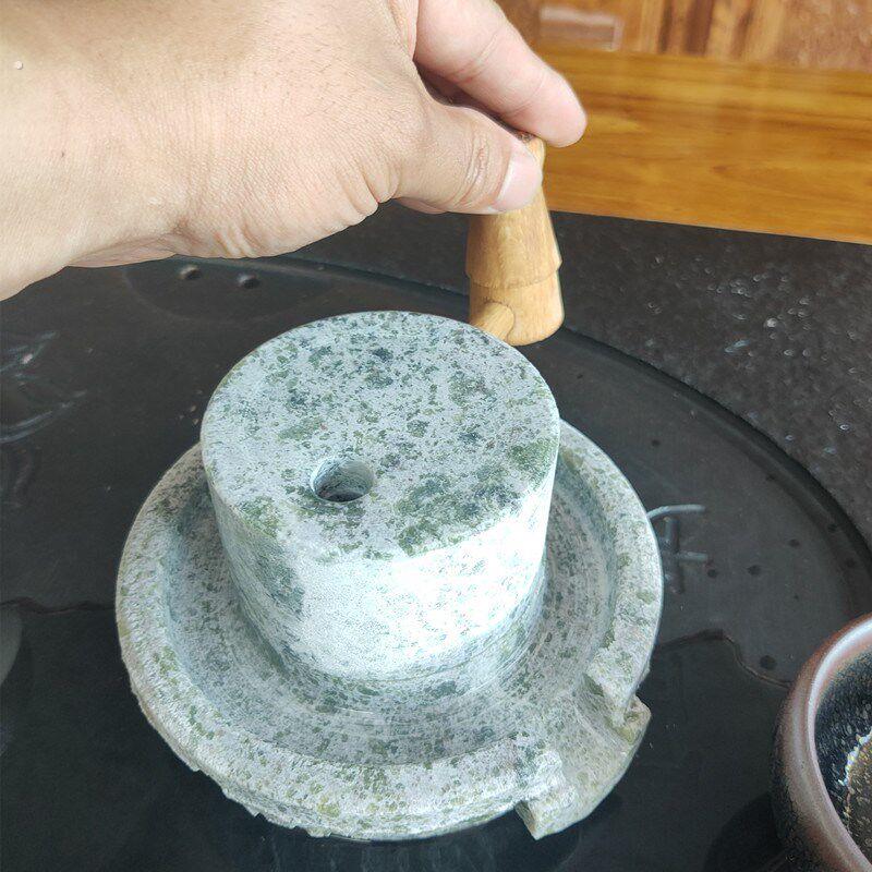 石来运转小石磨流水摆件石雕青石装饰品家用迷你磨盘创.意家居传