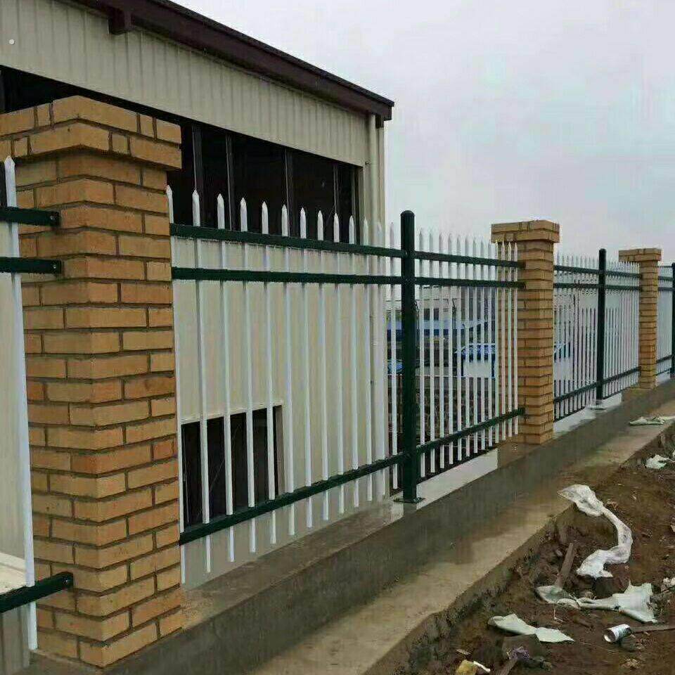 锌钢护栏方管篱笆围栏蓝白色别墅小区企业工厂农村院墙围墙栅栏杆