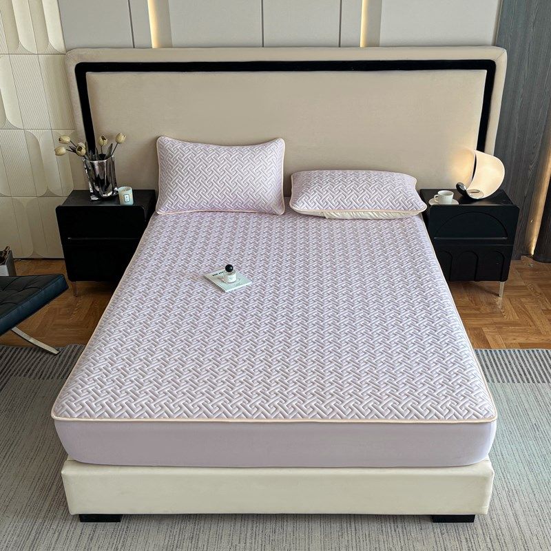 凉感丝印花乳胶凉席床笠三件套床垫床垫保护套0度全包围花卉款,床上用品,乳胶席,淘宝优惠券,粉丝福利购,淘宝优惠卷