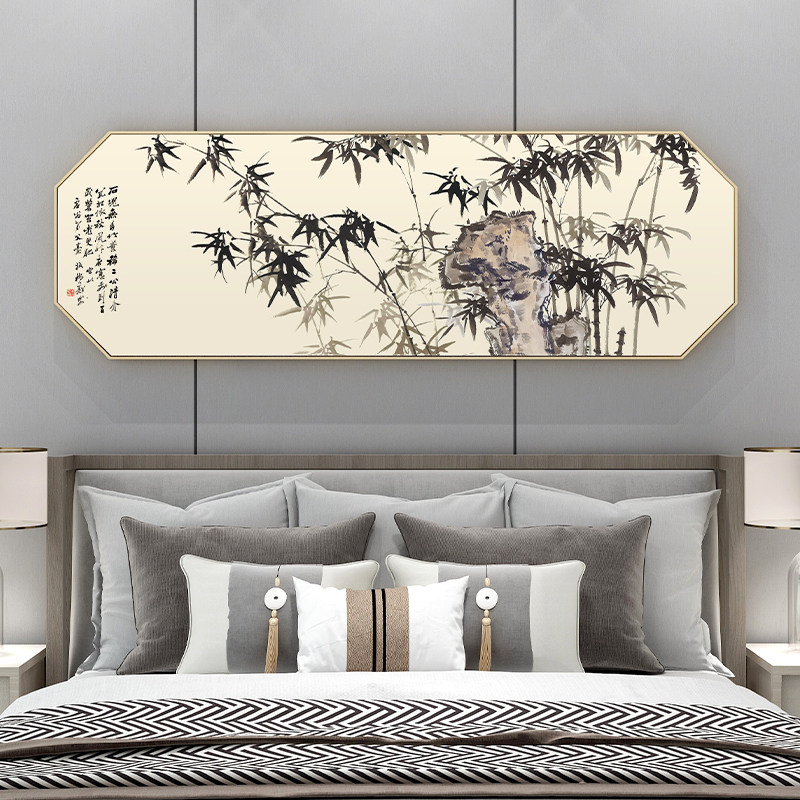 郑板桥竹画新中式装饰竹报平安挂画床头壁画