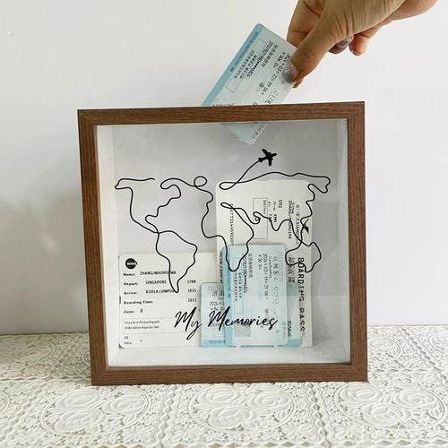 时光碎片画框旅行记录相框门票飞机票火车票票根展示架收藏收纳盒