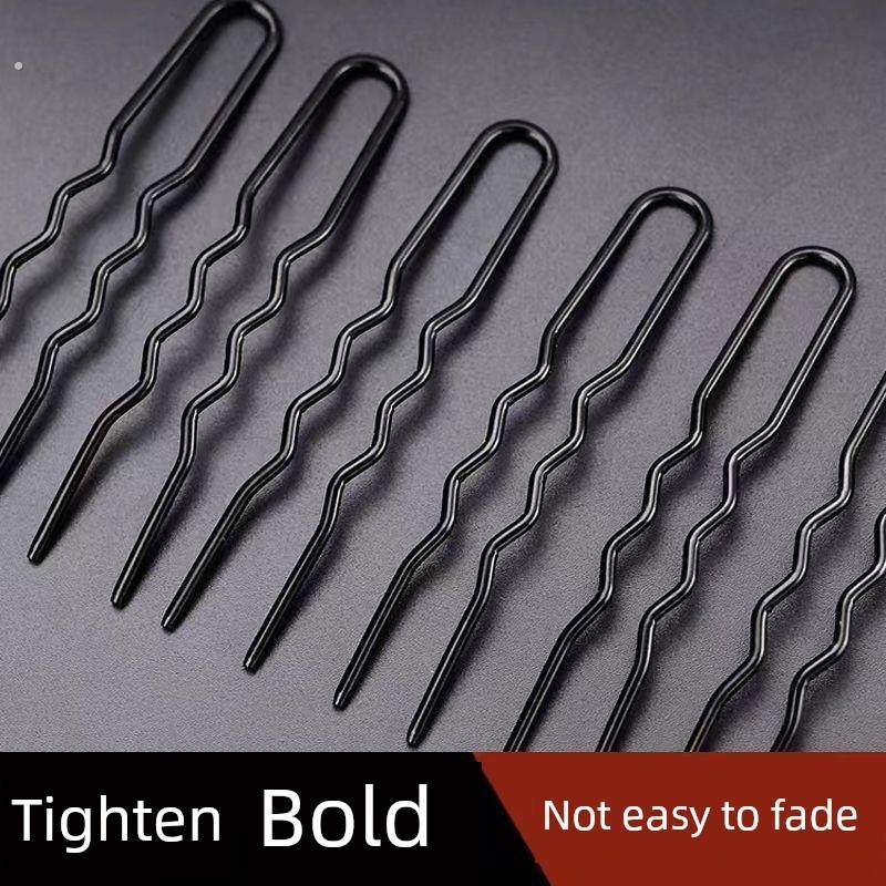 影楼黑色u型夹盘发一字夹插针加粗发夹丸子头固定u形卡子发饰头饰