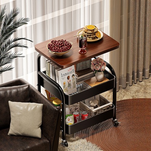 中古风小推车客厅可移动边几