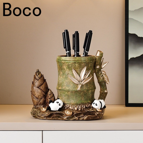 BOCO新中式熊猫节节高升笔筒
