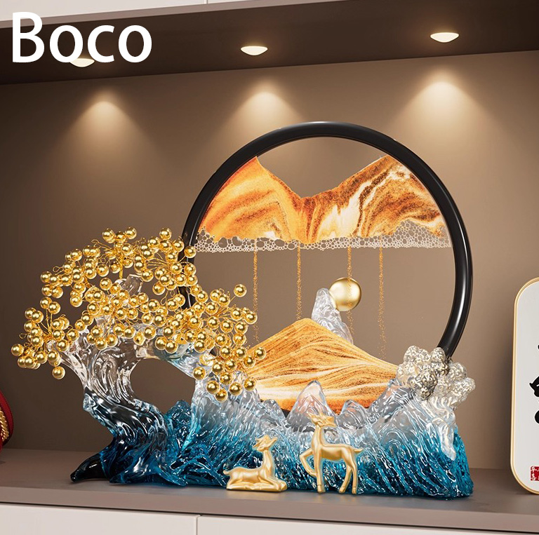 Boco发财树流沙画摆件招财礼物
