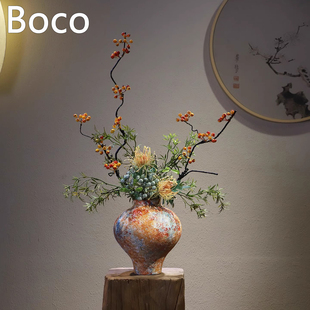 Boco宋代美学禅意陶瓷花瓶侘寂中古风民宿酒馆复古创意装饰摆件
