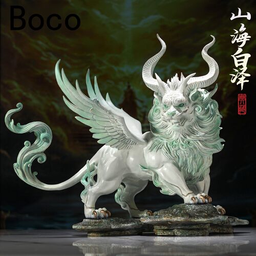 Boco山海经白泽黄铜摆件中式送礼