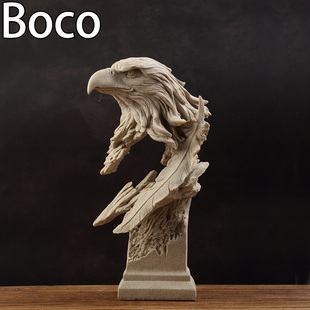 Boco北欧风格砂岩鹰头摆件家居客厅酒柜玄关办公室装饰品乔迁礼物