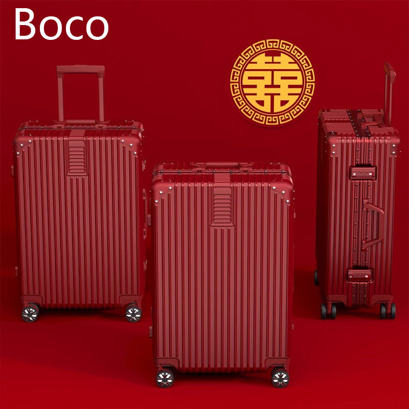 Boco结婚行李箱陪嫁箱红色箱子拉杆箱女皮箱婚礼用密码新娘嫁妆箱