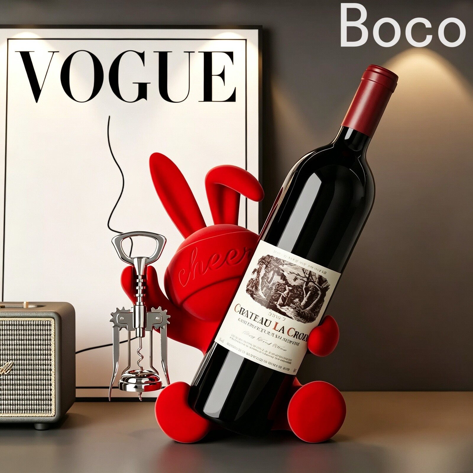 BOCO创意兔子红酒架摆件轻奢高级感客厅玄关酒柜装饰品乔迁送礼