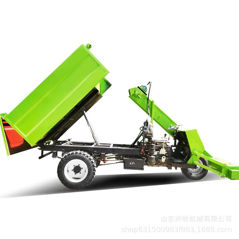 畜牧养殖场2方三轮清粪车四驱动力无级变速粪便收粪运粪一体设备