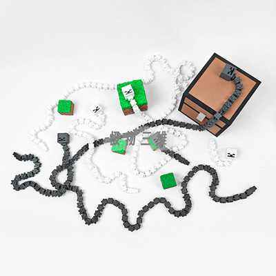 我的世界凋零骷髅脊髓巨蟒蛇MC像素游戏周边手办礼物关节可动夜光