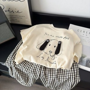 儿童亲子装 男女童宝宝打底 纯棉宽松可爱卡通上衣短袖 T恤2025新款