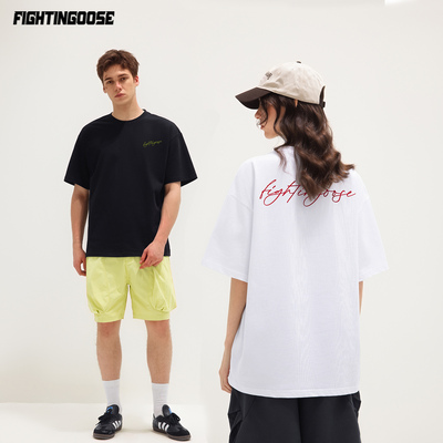 美式重磅纯棉短袖t恤男女上衣