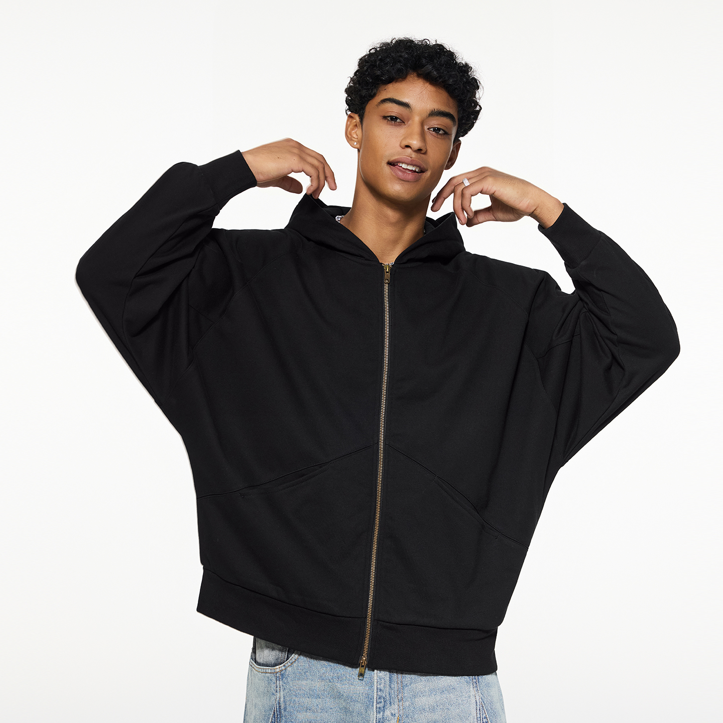 oversize美式穿搭连帽卫衣