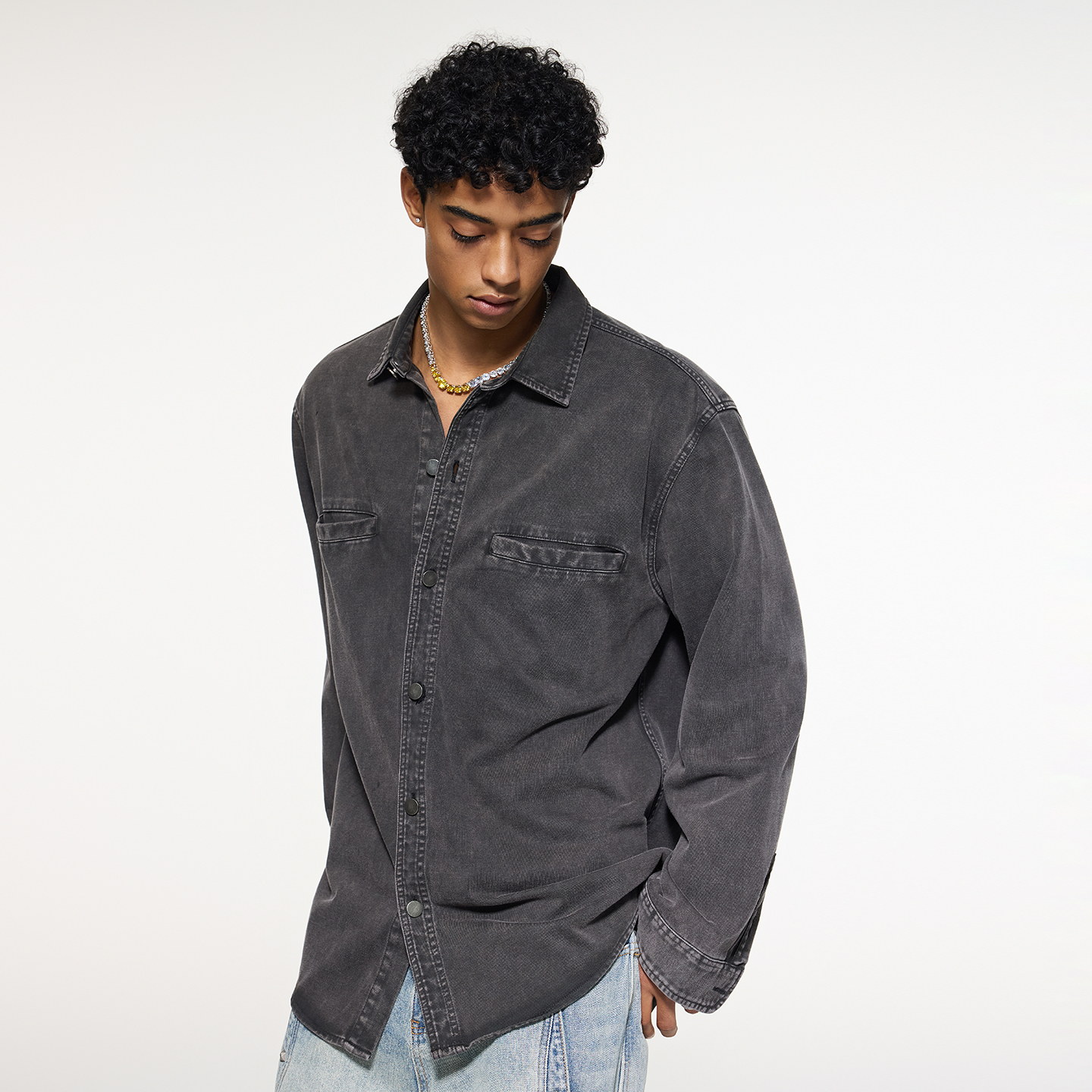 美式复古重工水洗做旧夹克