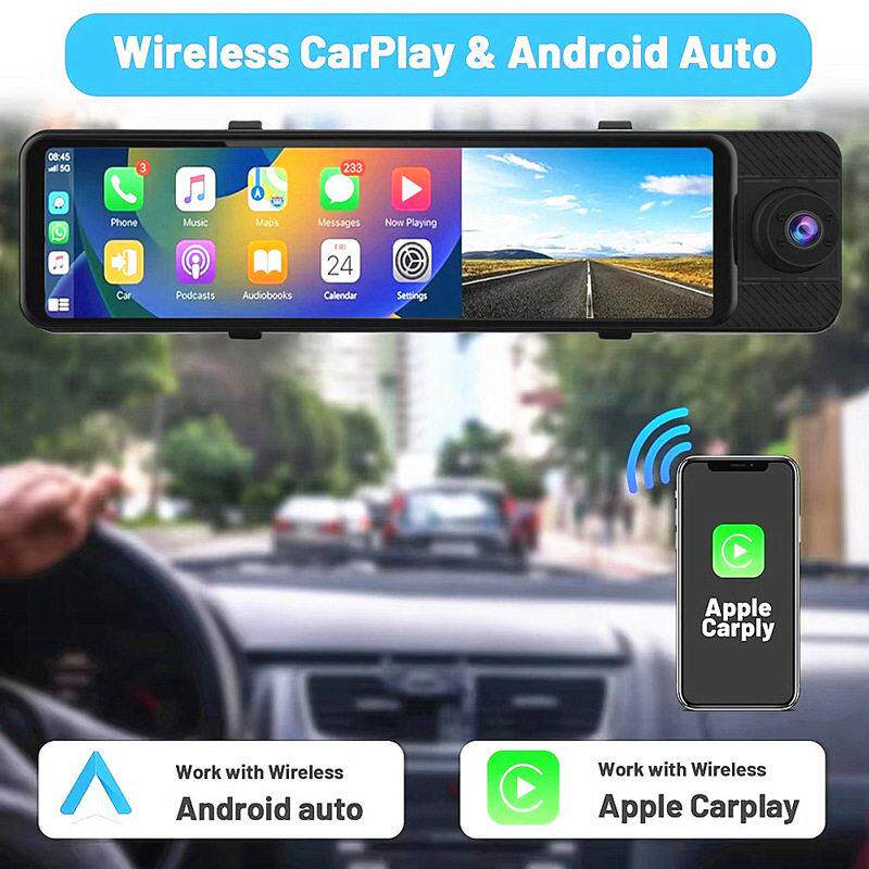 三镜头清流媒体记录仪车内带红外 CARPLAY安卓AUTO苹果无线投屏