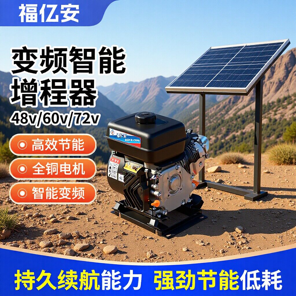 电动车变频智能增程器纯铜电机电动三轮四轮轿车变频汽油发电机