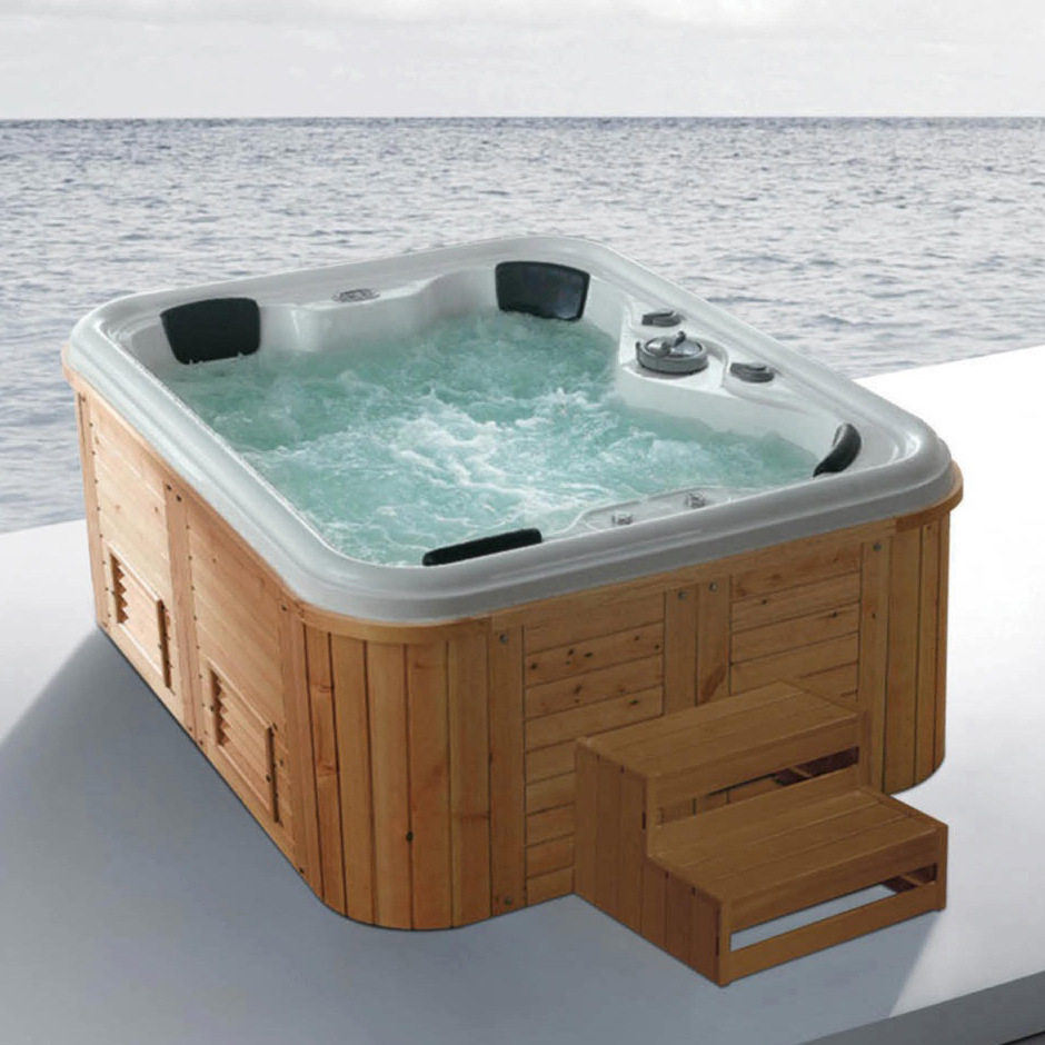 spa按摩浴缸户外亚克力独立冲浪恒温控制面板4人用智能jacuzzi