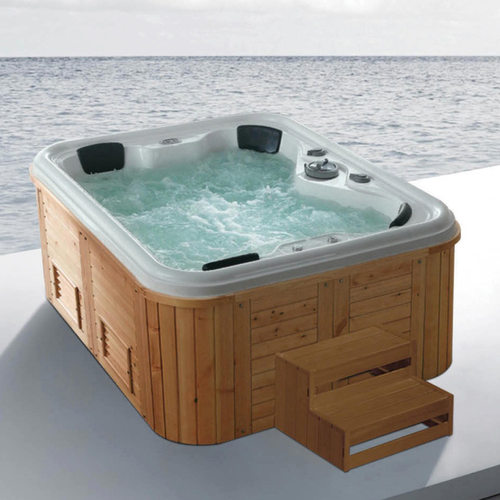 spa按摩浴缸户外亚克力独立冲浪恒温控制面板4人用智能jacuzzi
