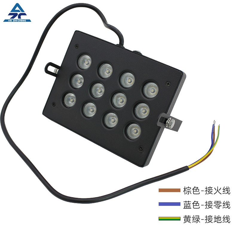 停车场道闸补光灯220v室外led车牌识别监控补光灯自动感应白光灯