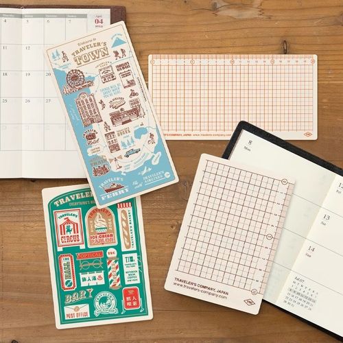 纵向书写TN旅行者笔记本用2024TRC周计划月计划内芯手账贴纸