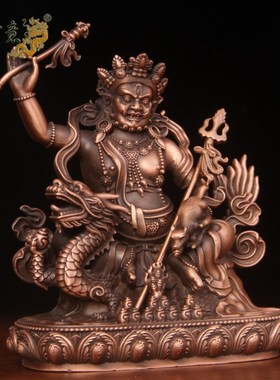 真古意 紫铜白财神佛像居家随身车载白财神像摆件供奉工艺品摆放