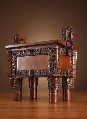 紫铜鼎摆件铜司母戊鼎家居客厅装饰品办公室桌面摆设开业礼品