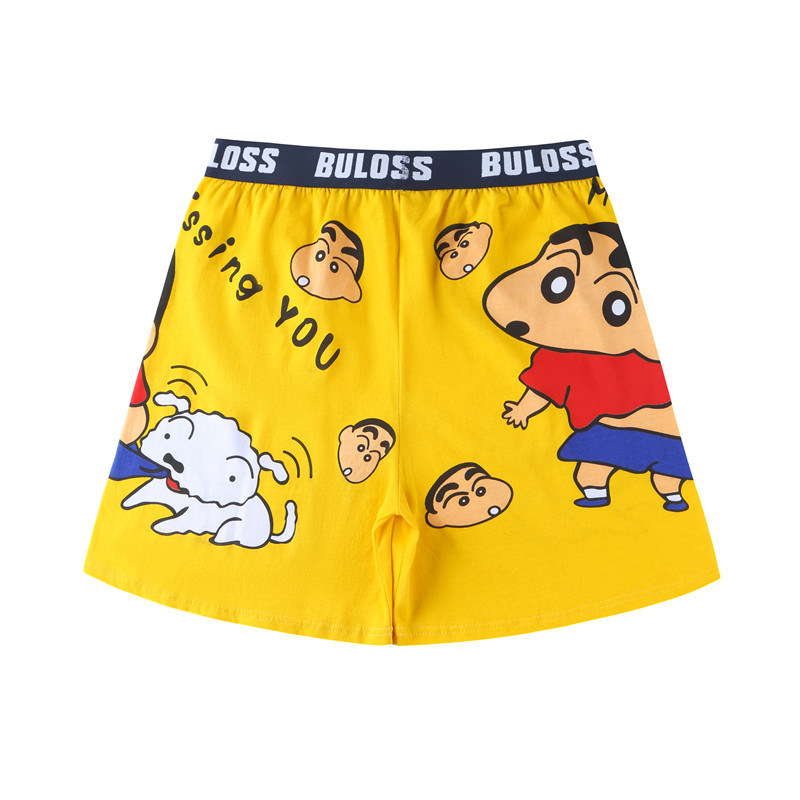 男士卡通四角内裤宽松舒适加大码平角阿罗裤棉质透气居家个性睡裤