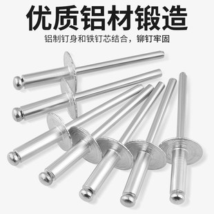 大帽铆钉铝制圆头大帽沿拉铆钉抽芯铆钉大扁头汽车拉铆钉大头拉钉