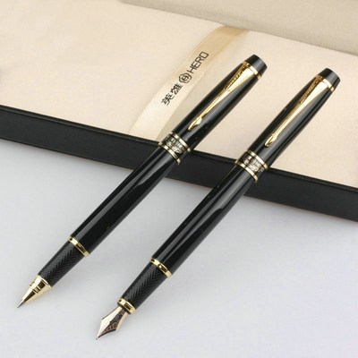 英雄钢笔7032黑丽雅英雄签字笔定制金属练字艺术签名书法美工钢笔