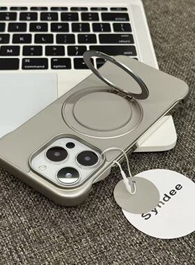 高级钛灰色适用于17苹果17/16promax手机壳iPhone15PRO无边框贴皮支架13pro/12磁吸14promax防摔11卡通16Plus