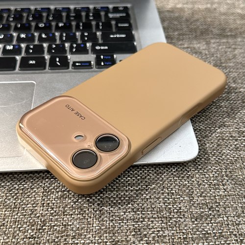 卡其色液态大视窗适用于17苹果16promax高级iPhone17pro手机壳ip15/14/13纯色ip12pm保护套17Air