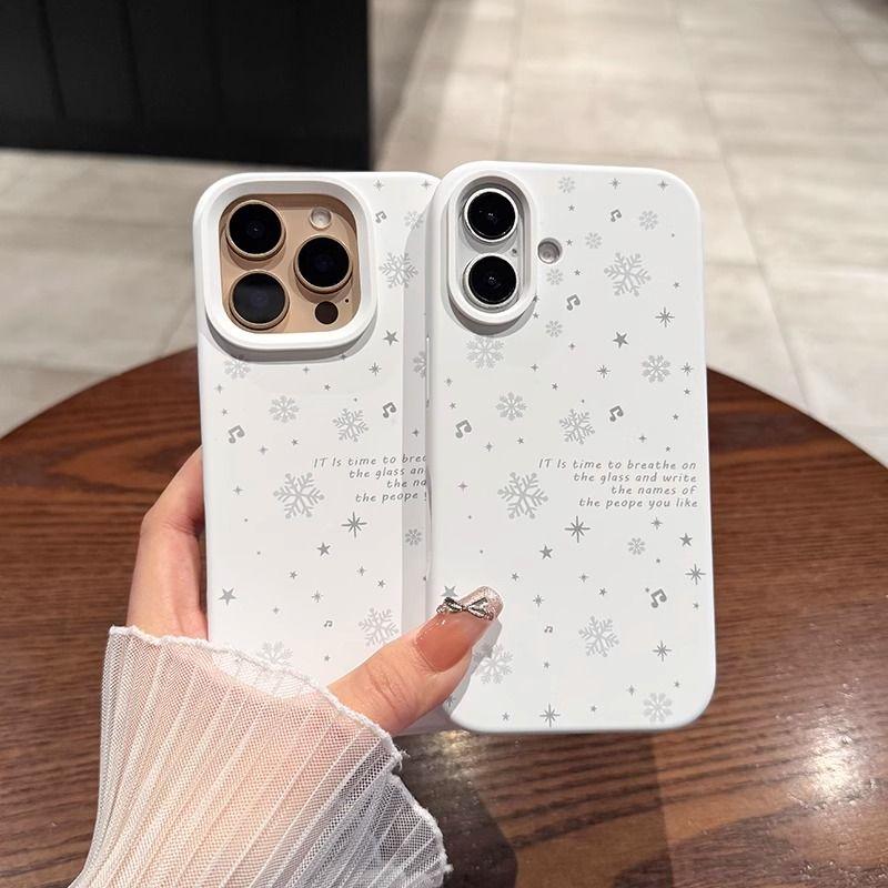 满屏音符雪花适用于iPhone17promax/16手机壳苹果15pro/14肤感大孔ip12promax华为Pura80小米17oppo软套vivo