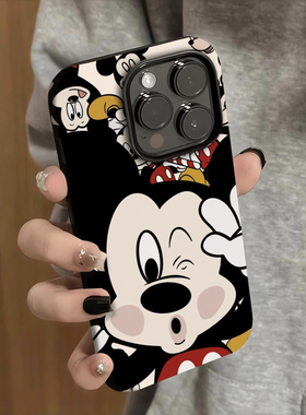 卡通眨眼米奇适用苹果16promax/15promax/17promax/17菲林二合一手机壳华为p70/mate60vivooppo小米15pc硬壳