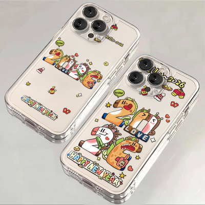 涂鸦马年2026适用于17苹果/华为/小米/vivo/oppo太空手机壳iPhone17promax/16/15小米17PROmate70/pura70套