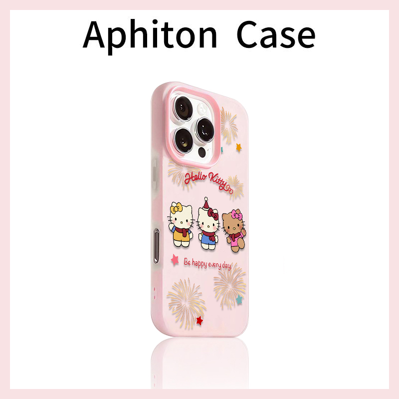 烟花三只kitty适用于苹果17Air/16promax手机壳iPhone15pro/14/13肤感果冻iPhone12promax二合一16Plus保护套