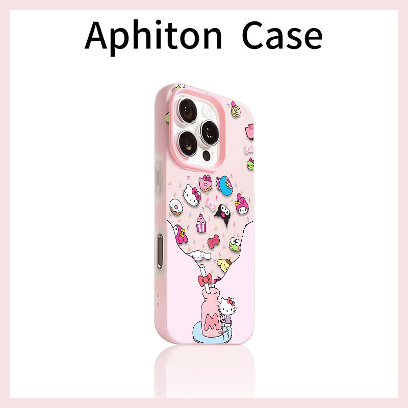 漂流瓶kitty适用于苹果17Air/16promax手机壳iPhone15pro/14/13肤感果冻ip12promax二合一16Plus女11保护套