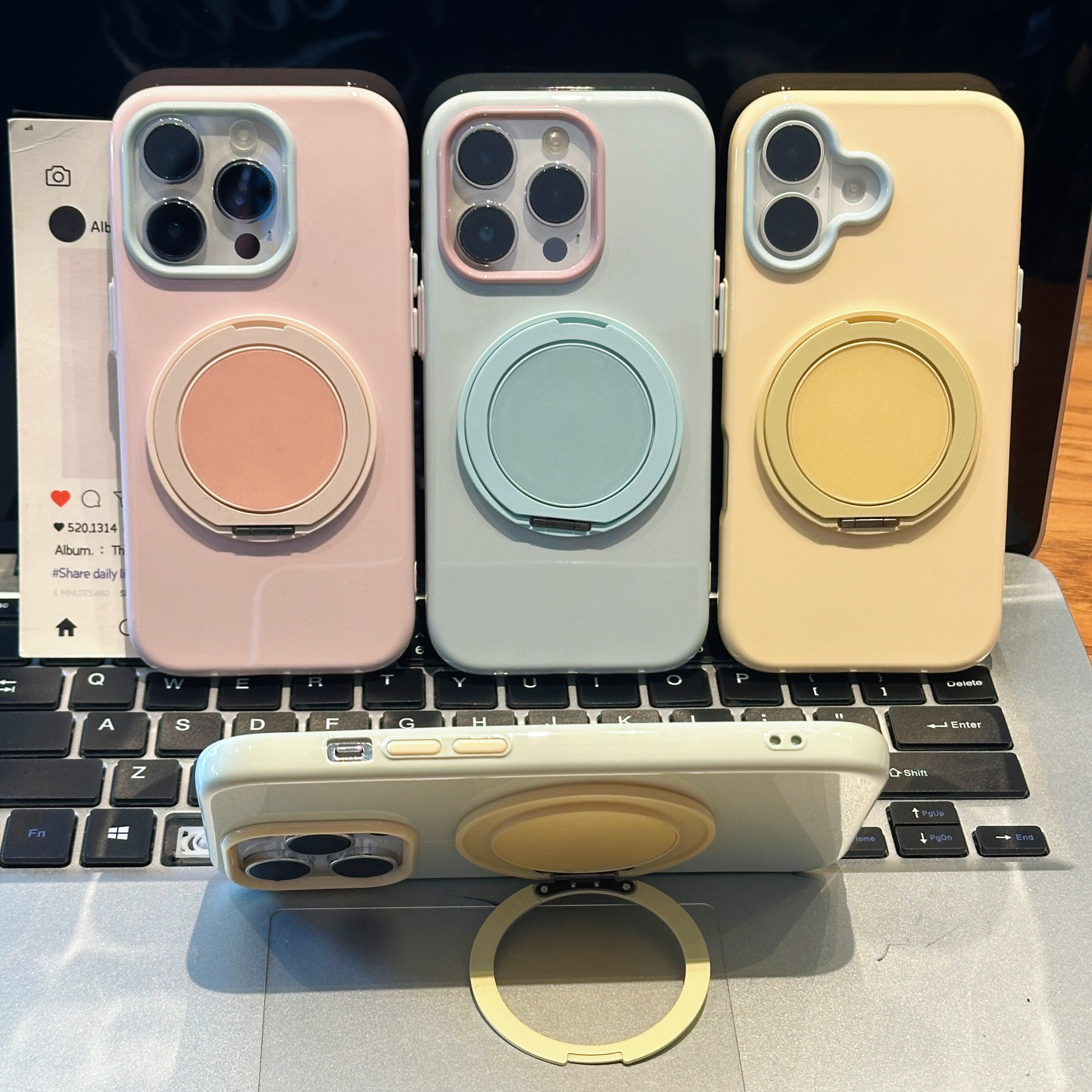 圆盘旋转支架适用于苹果17PRO/16promax手机壳iPhone15promax/14/16马卡龙果冻壳iPhone12promax新款13PROMAX